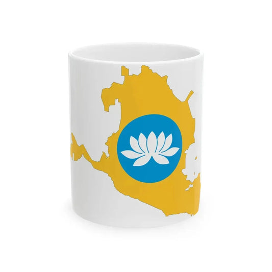 Kalmykia-Flagmap (Russia) White Coffee Mug 11oz - Go Mug Yourself