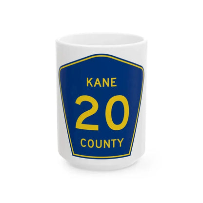 Kane County 20 (Illinois) (Road Sign) White Coffee Mug 15oz - Go Mug Yourself