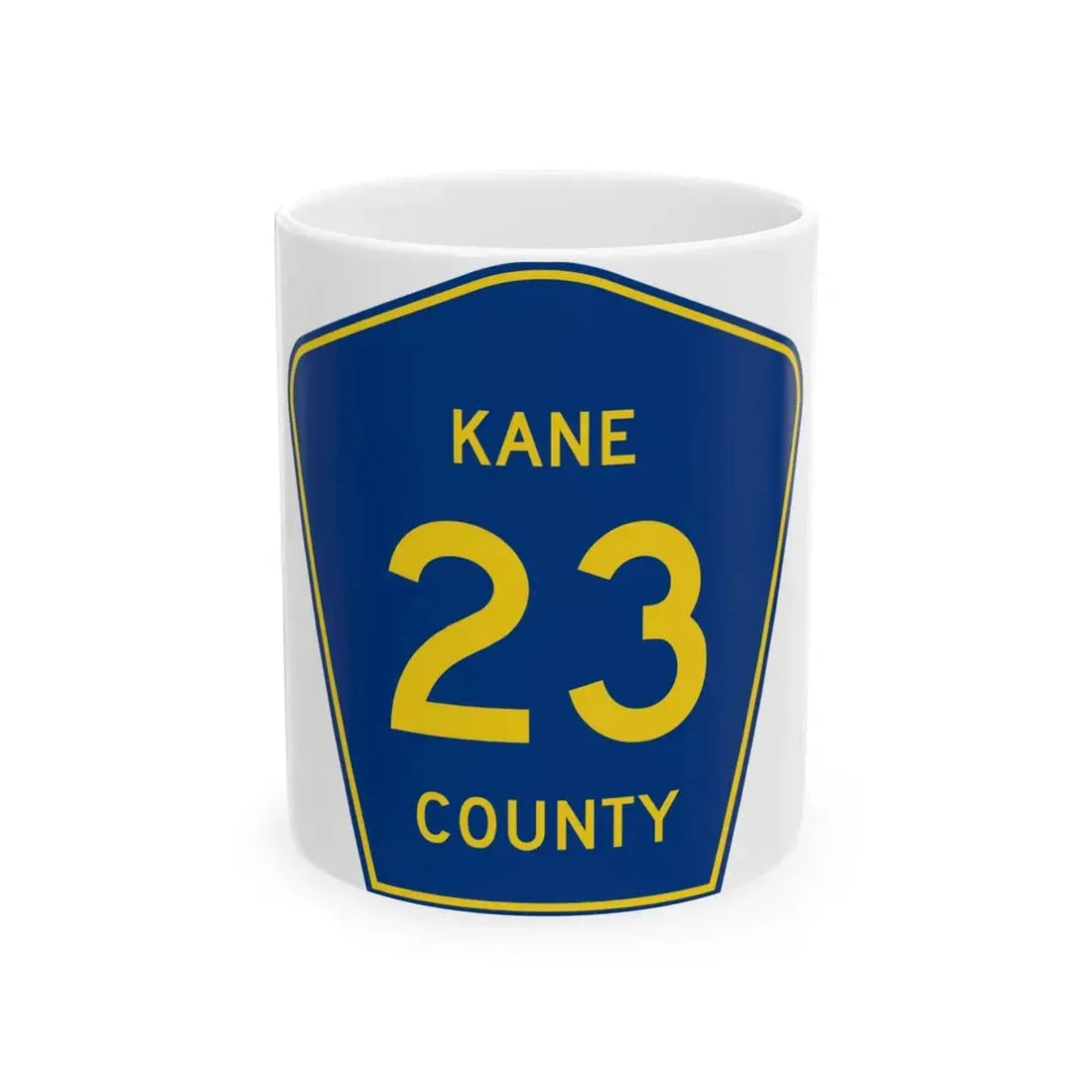 Kane County 23 (Illinois) (Road Sign) White Coffee Mug 11oz - Go Mug Yourself