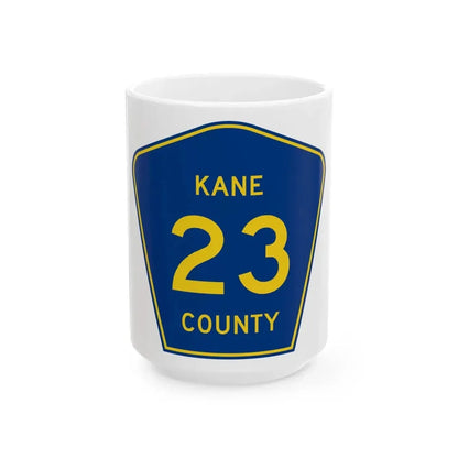 Kane County 23 (Illinois) (Road Sign) White Coffee Mug 15oz - Go Mug Yourself