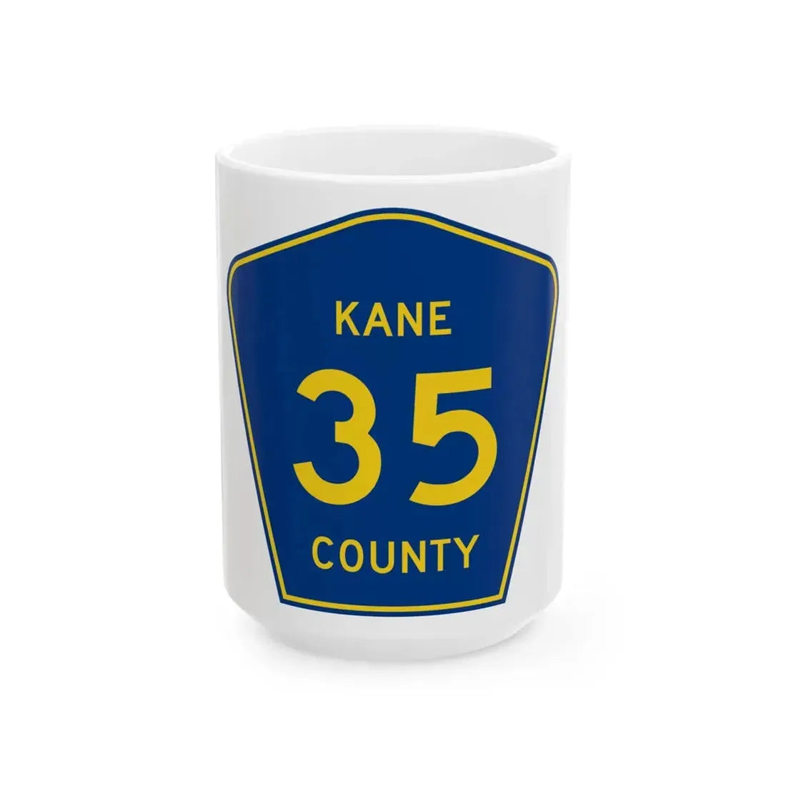 Kane County 35 (Illinois) (Road Sign) White Coffee Mug 15oz - Go Mug Yourself