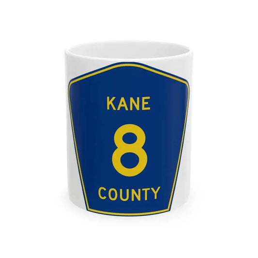 Kane County 8 (Illinois) (Road Sign) White Coffee Mug 11oz - Go Mug Yourself