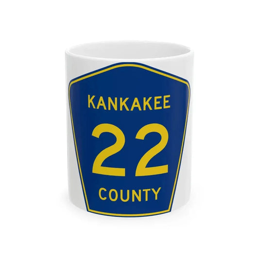 Kankakee County 22 (Illinois) (Road Sign) White Coffee Mug 11oz - Go Mug Yourself