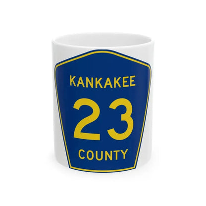 Kankakee County 23 (Illinois) (Road Sign) White Coffee Mug 11oz - Go Mug Yourself