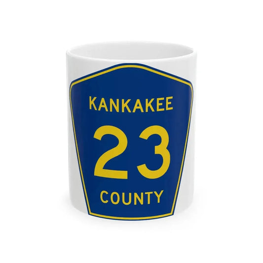 Kankakee County 23 (Illinois) (Road Sign) White Coffee Mug 11oz - Go Mug Yourself