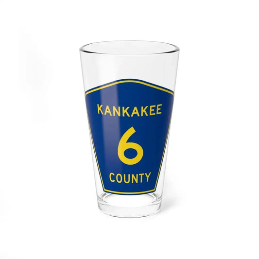 Kankakee County 6 (Illinois) (Road Sign) Pint Glss 16oz 16oz - Go Mug Yourself