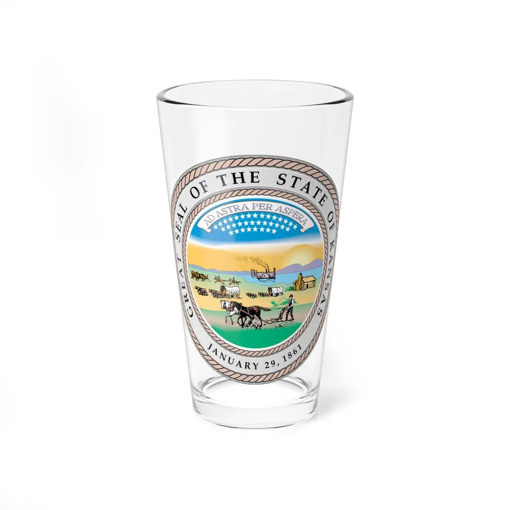 Kansas State Seal - Pint Glass 16oz-16oz-Go Mug Yourself