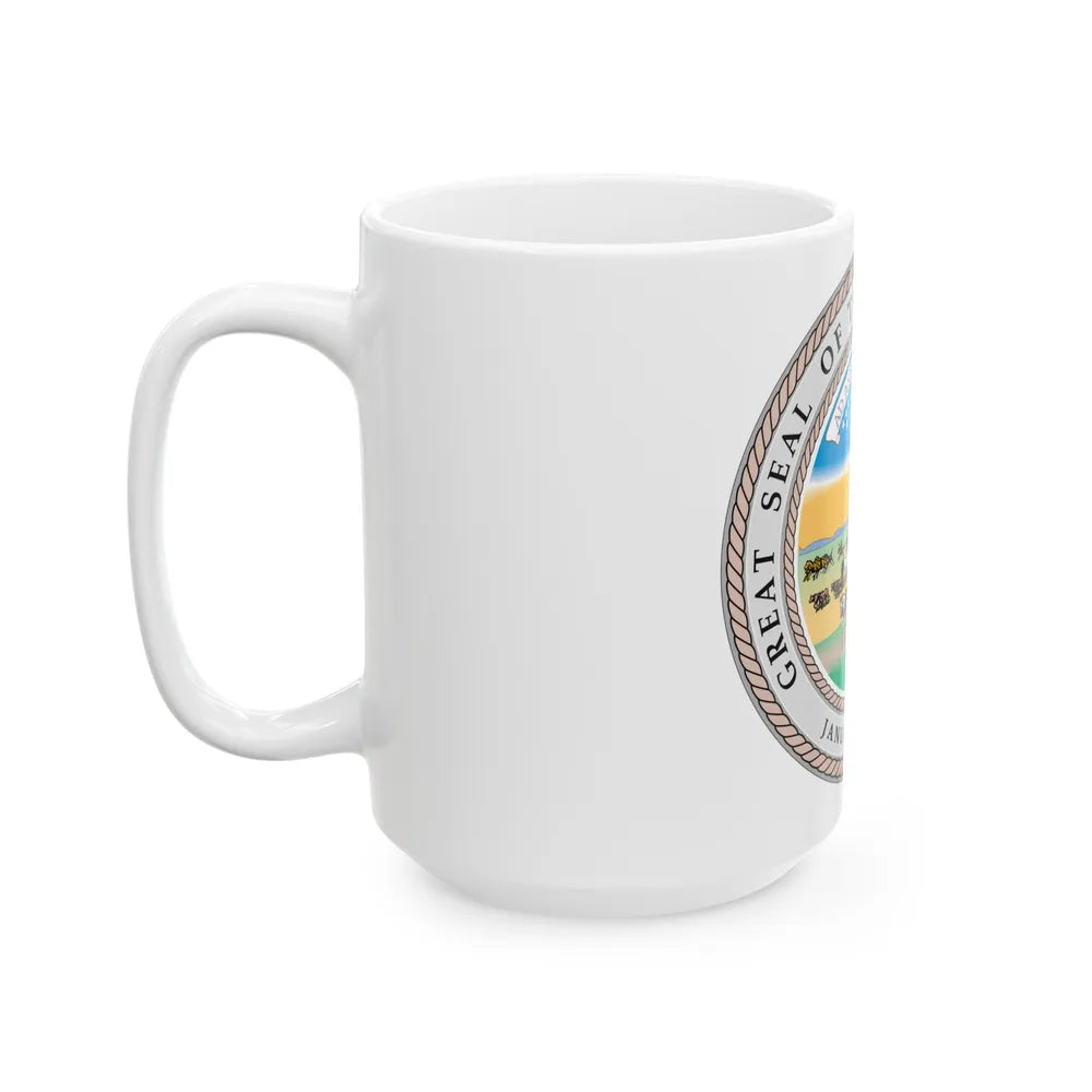 Kansas State Seal - White Coffee Mug-Go Mug Yourself