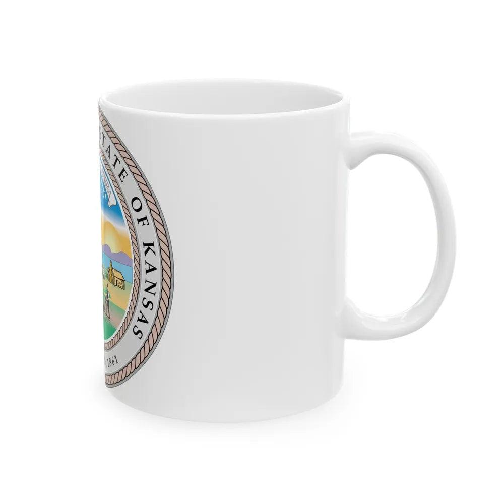 Kansas State Seal - White Coffee Mug-Go Mug Yourself