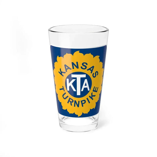 Kansas Turnpike (Kansas) (Road Sign) Pint Glass 16oz 16oz - Go Mug Yourself