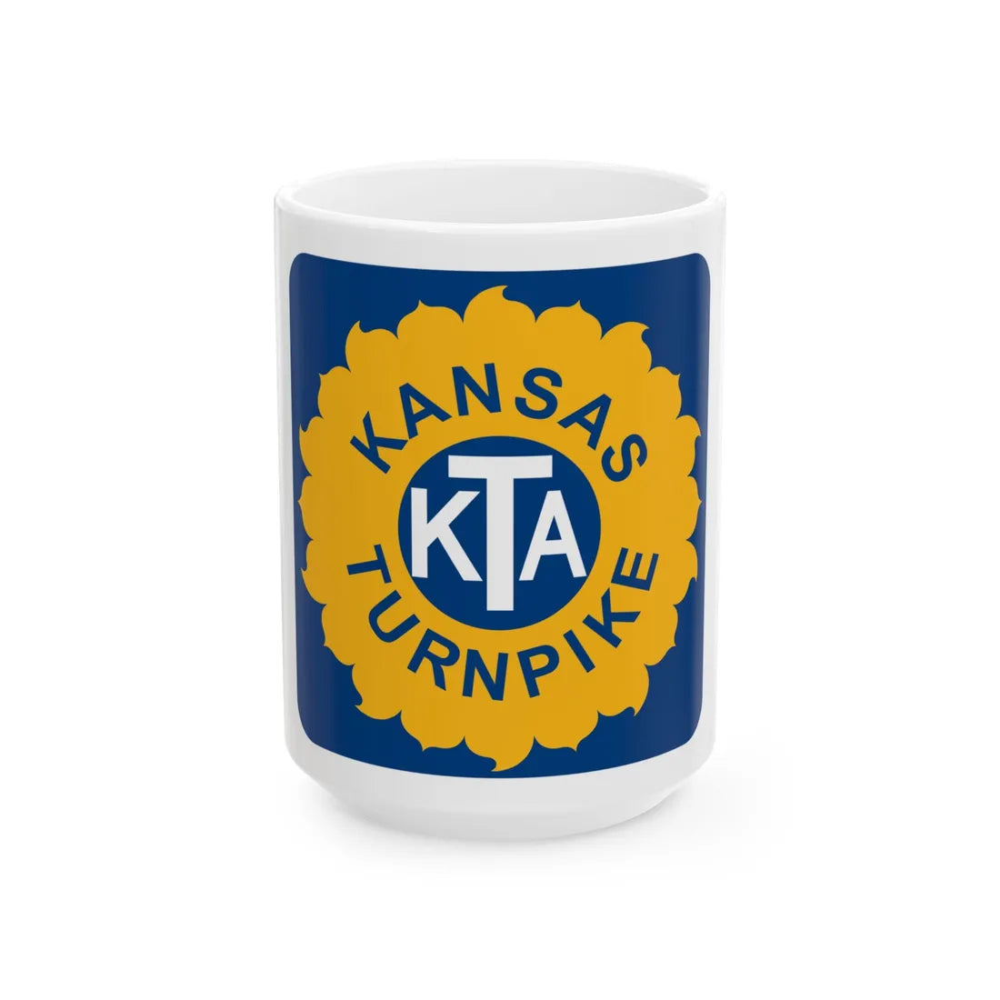 Kansas Turnpike (Kansas) (Road Sign) White Coffee Mug 15oz - Go Mug Yourself