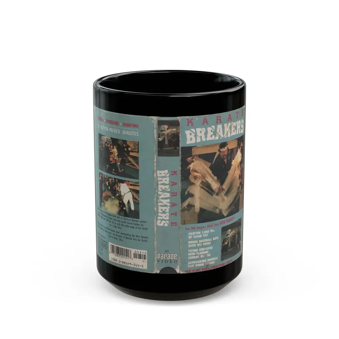 KARATE BREAKERS (VHS COVER) - Black Coffee Mug 15oz - Go Mug Yourself