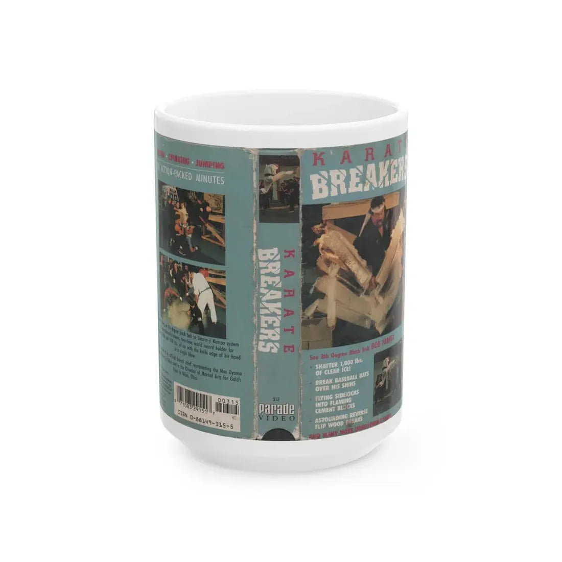 KARATE BREAKERS (VHS COVER) - White Coffee Mug 15oz - Go Mug Yourself