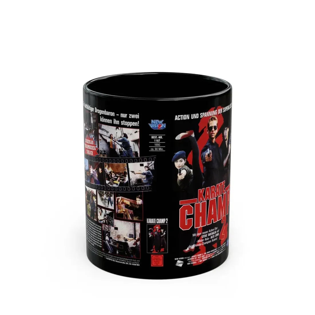 KARATE CHAMP 2 (VHS COVER) - Black Coffee Mug 11oz - Go Mug Yourself
