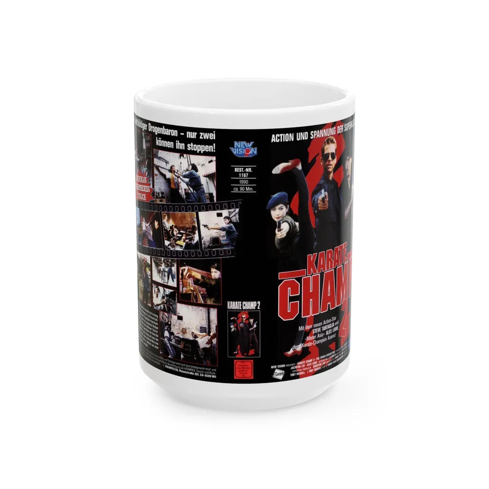 KARATE CHAMP 2 (VHS COVER) - White Coffee Mug-15oz-Go Mug Yourself