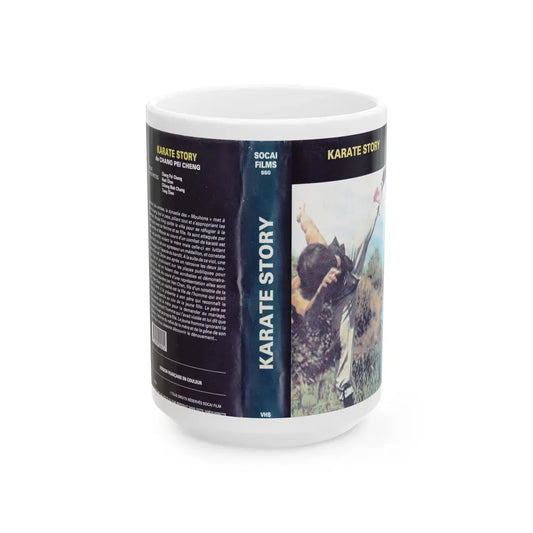 KARATE STORY (VHS COVER) - White Coffee Mug 15oz - Go Mug Yourself