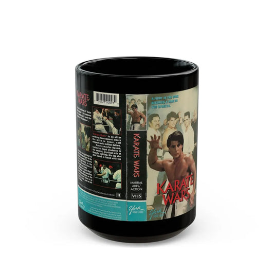 KARATE WARS (VHS COVER) - Black Coffee Mug-15oz-Go Mug Yourself