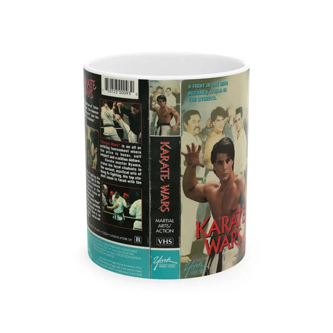 KARATE WARS (VHS COVER) - White Coffee Mug 11oz - Go Mug Yourself