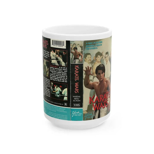 KARATE WARS (VHS COVER) - White Coffee Mug 15oz - Go Mug Yourself