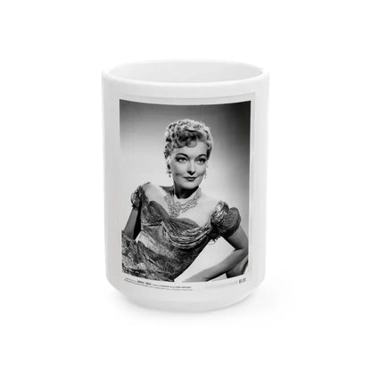 Karin Booth #12 (Vintage Female Icon) White Coffee Mug 15oz - Go Mug Yourself