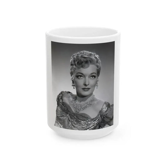 Karin Booth #13 (Vintage Female Icon) White Coffee Mug 15oz - Go Mug Yourself