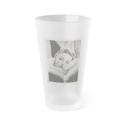 Karin Booth #17 (Vintage Female Icon) Frosted Pint Glass 16oz-16oz-Frosted-Go Mug Yourself