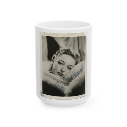 Karin Booth #17 (Vintage Female Icon) White Coffee Mug 15oz - Go Mug Yourself