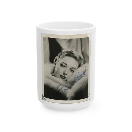 Karin Booth #17 (Vintage Female Icon) White Coffee Mug 15oz - Go Mug Yourself