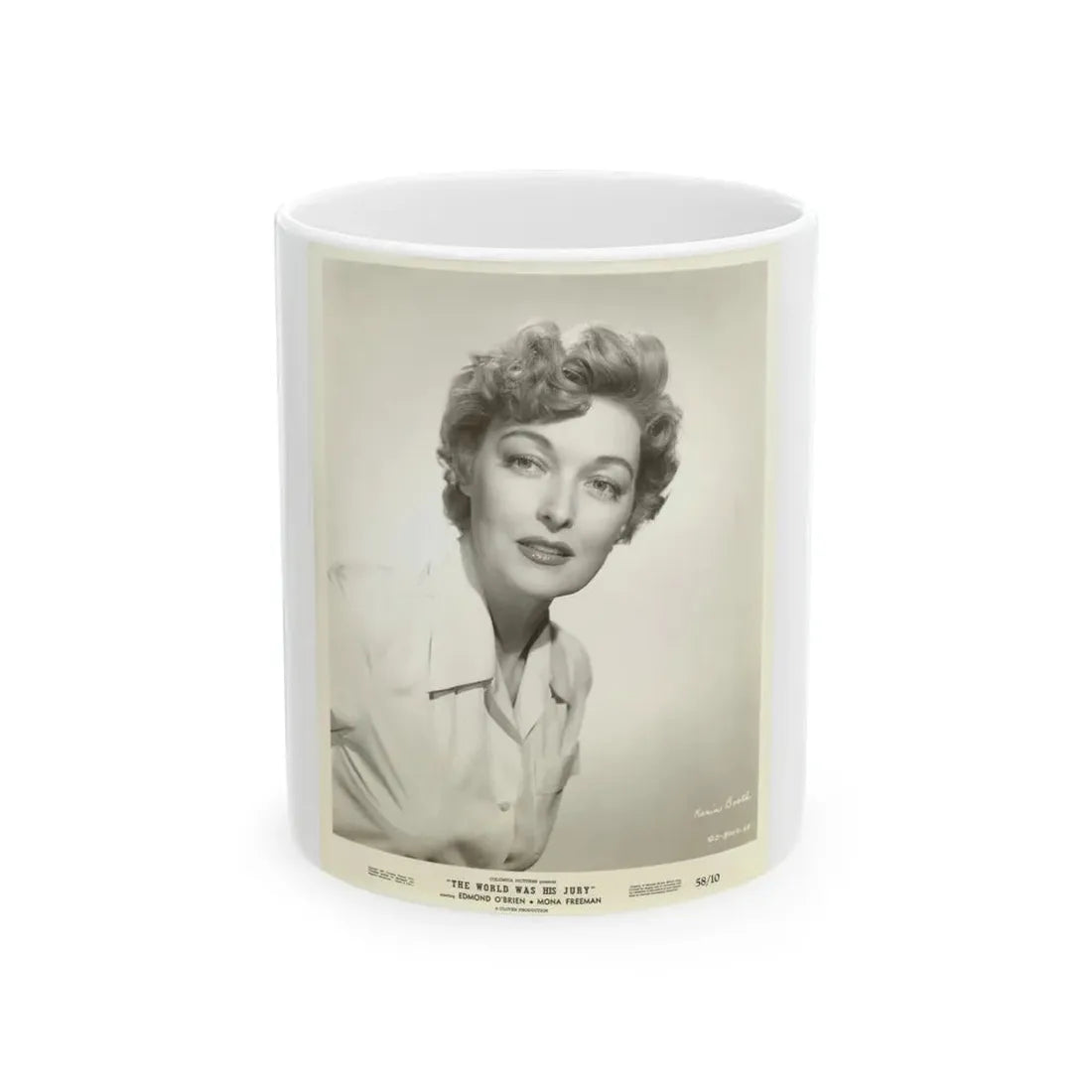 Karin Booth #18 (Vintage Female Icon) White Coffee Mug 11oz - Go Mug Yourself