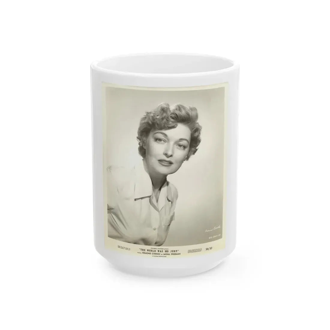 Karin Booth #18 (Vintage Female Icon) White Coffee Mug 15oz - Go Mug Yourself