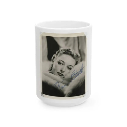 Karin Booth #22 (Vintage Female Icon) White Coffee Mug 15oz - Go Mug Yourself