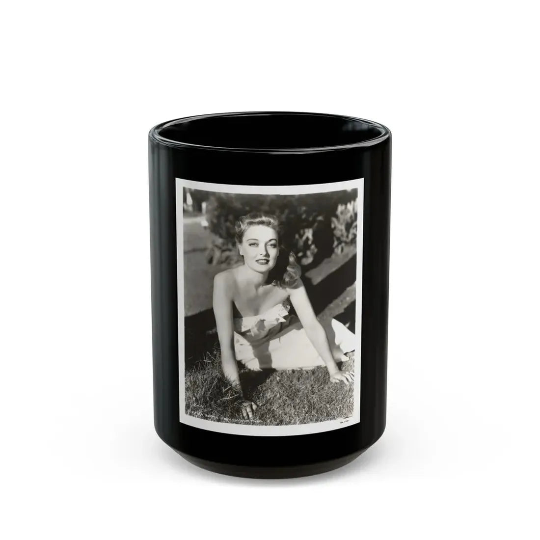 Karin Booth #25 (Vintage Female Icon) Black Coffee Mug 15oz - Go Mug Yourself