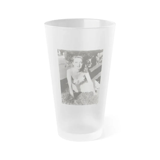 Karin Booth #25 (Vintage Female Icon) Frosted Pint Glass 16oz 16oz Frosted - Go Mug Yourself