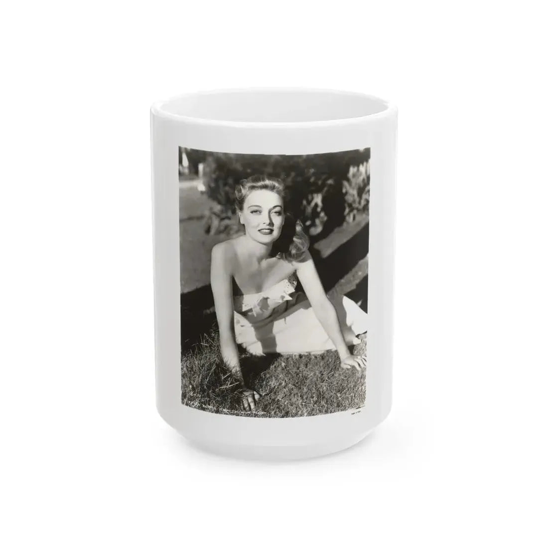 Karin Booth #25 (Vintage Female Icon) White Coffee Mug 15oz - Go Mug Yourself