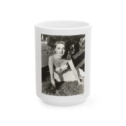 Karin Booth #25 (Vintage Female Icon) White Coffee Mug 15oz - Go Mug Yourself