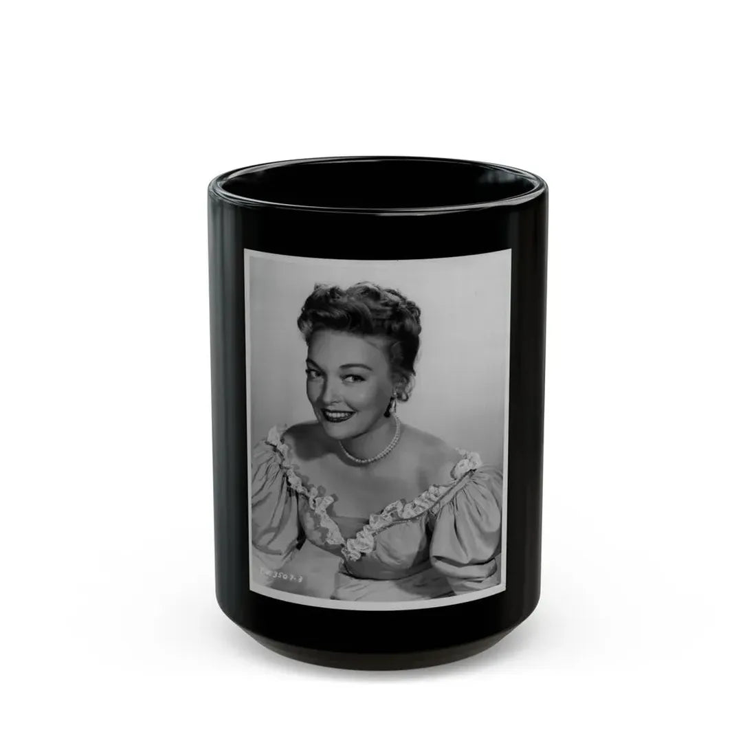Karin Booth #27 (Vintage Female Icon) Black Coffee Mug 15oz - Go Mug Yourself