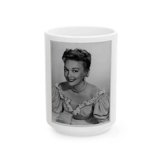Karin Booth #27 (Vintage Female Icon) White Coffee Mug 15oz - Go Mug Yourself
