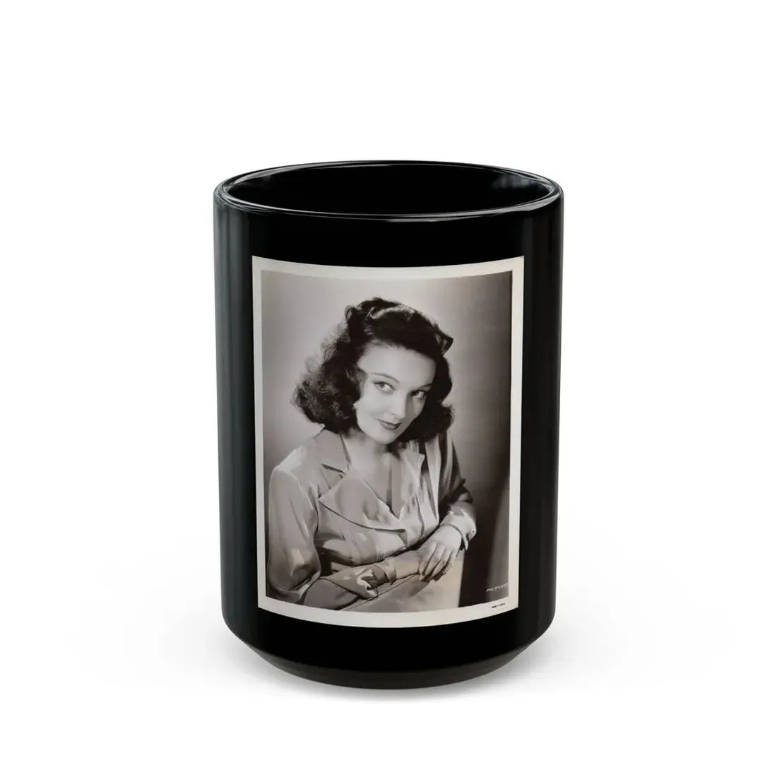 Karin Booth #49 (Vintage Female Icon) Black Coffee Mug 15oz - Go Mug Yourself