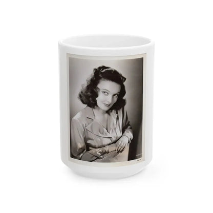 Karin Booth #49 (Vintage Female Icon) White Coffee Mug 15oz - Go Mug Yourself