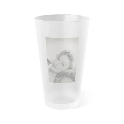 Karin Booth #50 (Vintage Female Icon) Frosted Pint Glass 16oz 16oz Frosted - Go Mug Yourself