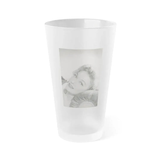 Karin Booth #50 (Vintage Female Icon) Frosted Pint Glass 16oz 16oz Frosted - Go Mug Yourself