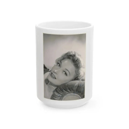 Karin Booth #50 (Vintage Female Icon) White Coffee Mug 15oz - Go Mug Yourself
