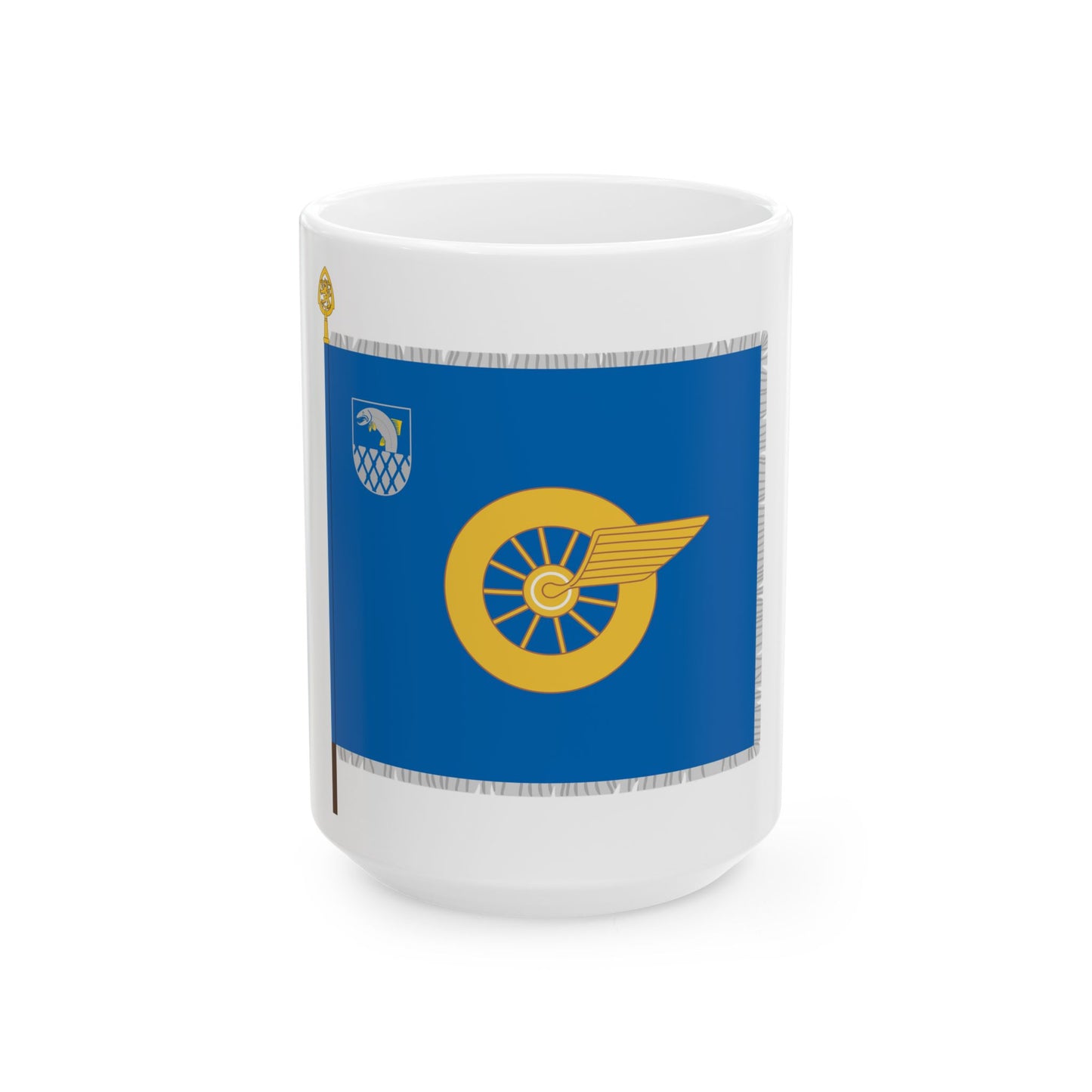 Karjalan huoltopataljoonan lippu (Finland) White Coffee Mug-15oz-Go Mug Yourself