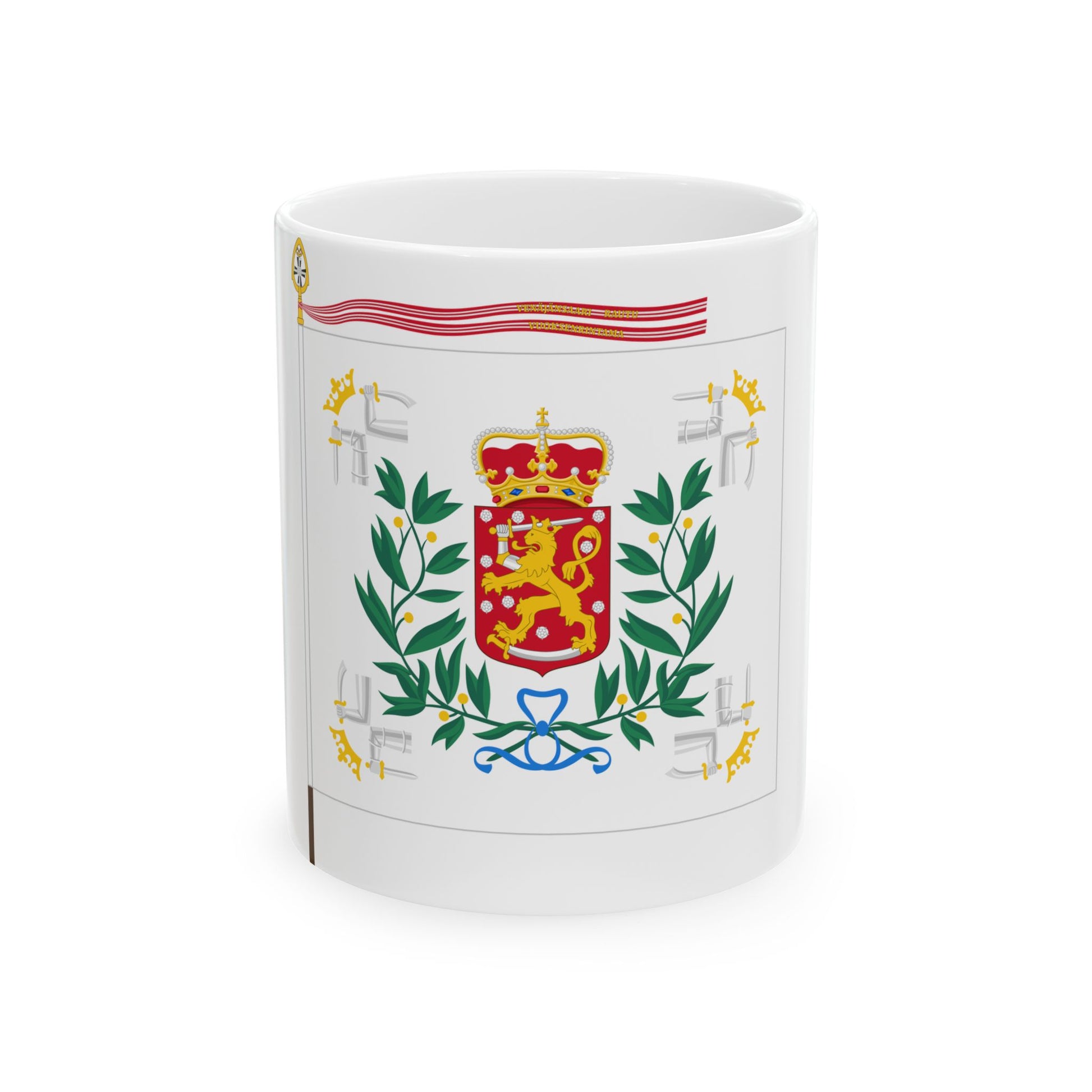 Karjalan prikaatin lippu (Finland) White Coffee Mug-11oz-Go Mug Yourself