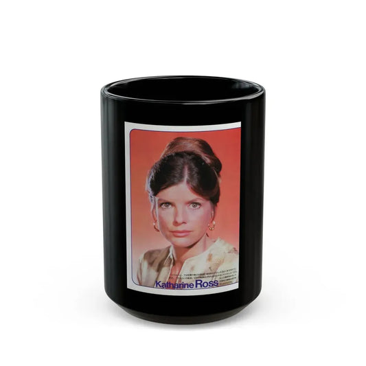 Katharine Ross #13 (Vintage Female Icon) Black Coffee Mug 15oz - Go Mug Yourself