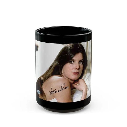 Katharine Ross #80 (Vintage Female Icon) Black Coffee Mug 15oz - Go Mug Yourself