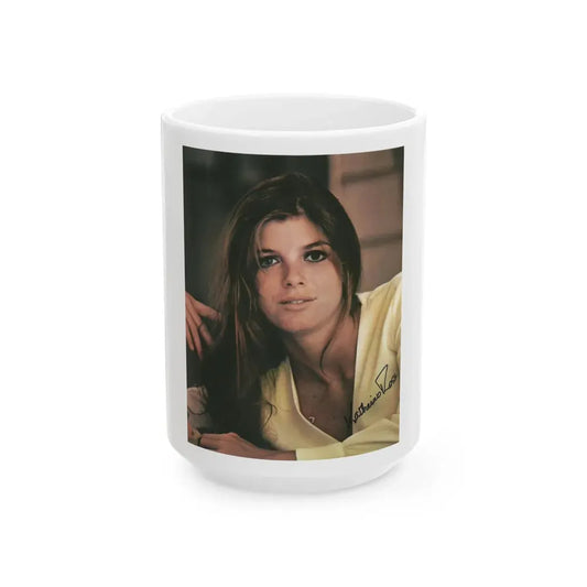 Katharine Ross #85 (Vintage Female Icon) White Coffee Mug 15oz - Go Mug Yourself