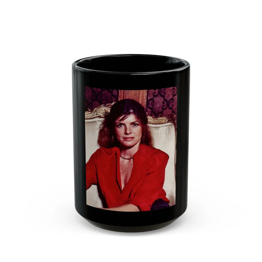 Katharine Ross #94 (Vintage Female Icon) Black Coffee Mug-15oz-Go Mug Yourself