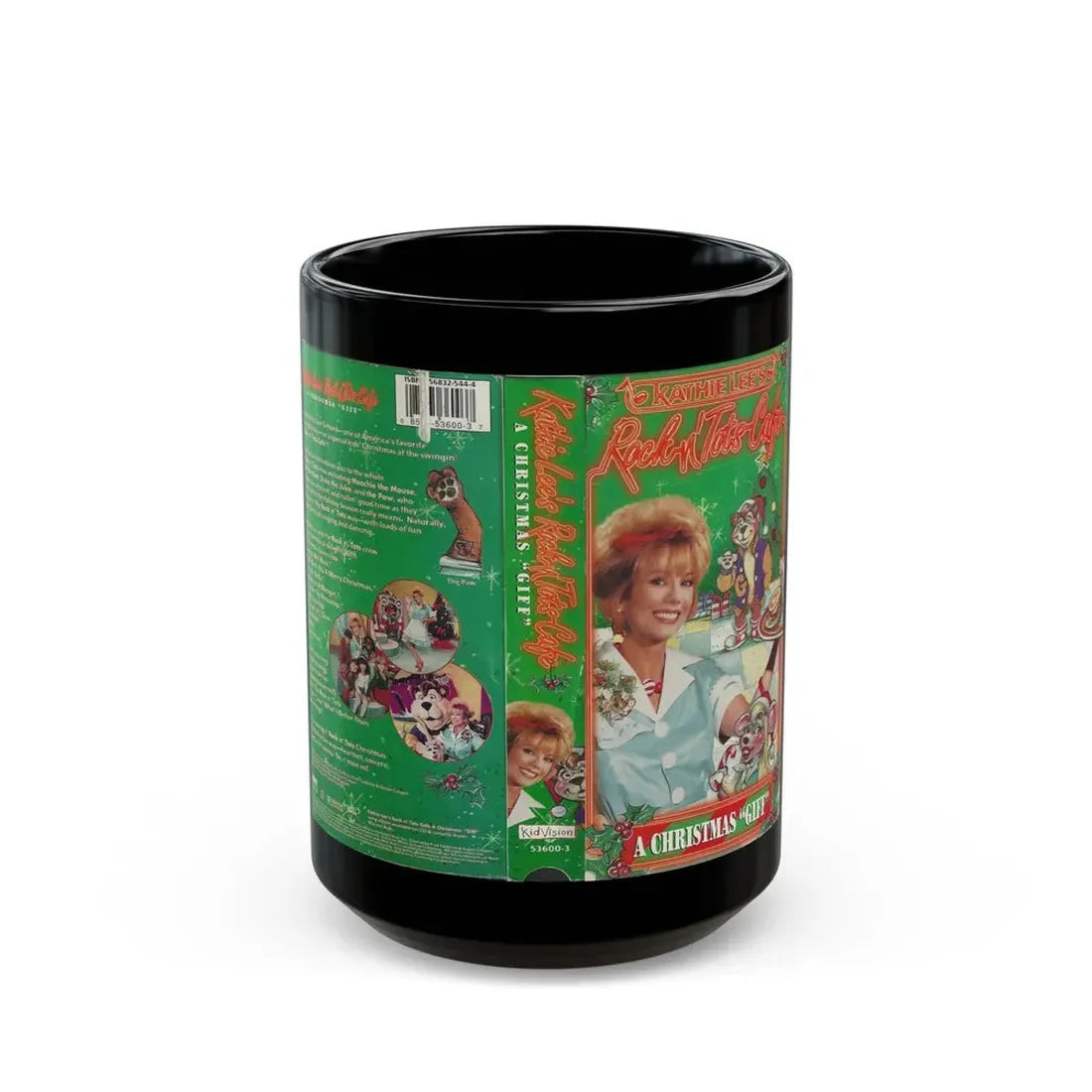 KATHIE LEES ROCK N ROLL CAFE A CHRISTMAS GIFT (VHS COVER) - Black Coffee Mug 15oz - Go Mug Yourself