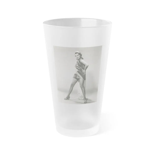 Kathleen Crowley #01 (Vintage Female Icon) Frosted Pint Glass 16oz-16oz-Frosted-Go Mug Yourself